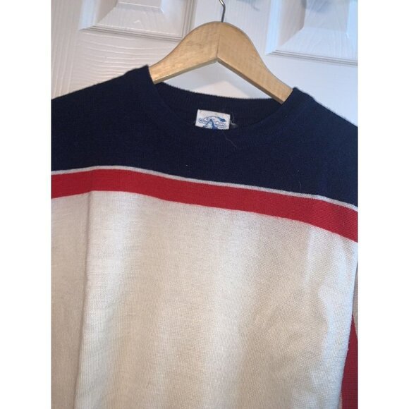 Mount Cervin Vintage Y2K Retro Wool Acrylic Crewneck Striped Sweater Size XL - Picture 3 of 8